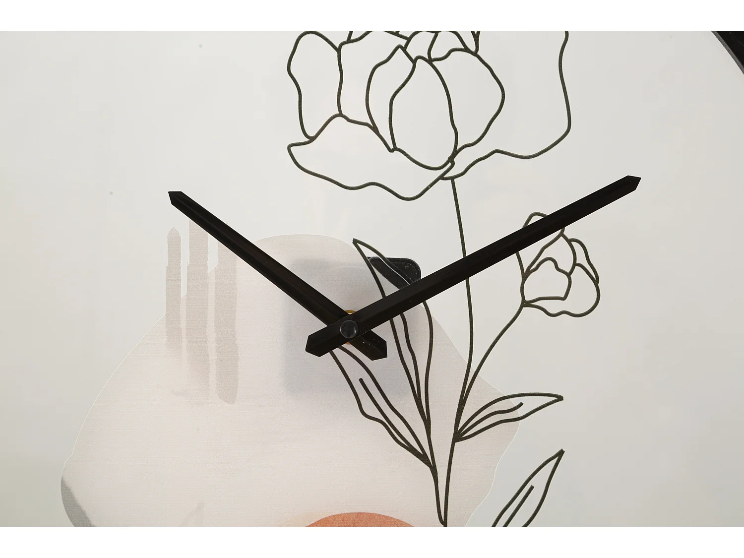 Horloge Murale en Verre "Rose" 40cm Multicolore