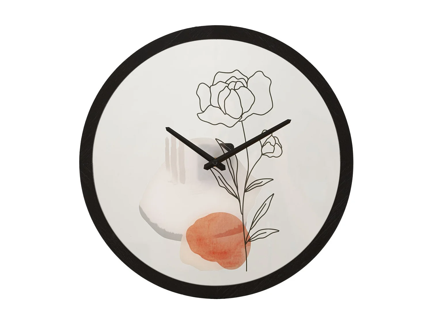 Horloge Murale en Verre "Rose" 40cm Multicolore