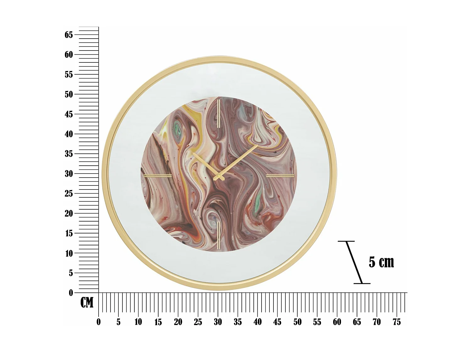 Horloge Murale en Verre "Miroir Mix" 60cm Multicolore