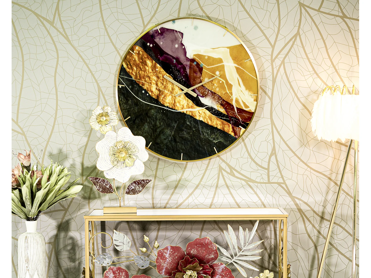 Horloge Murale en Verre "Mity" 80cm Multicolore