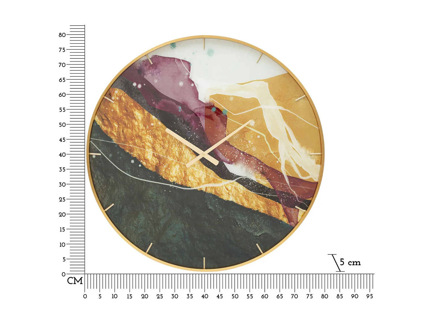 Horloge Murale en Verre "Mity" 80cm Multicolore