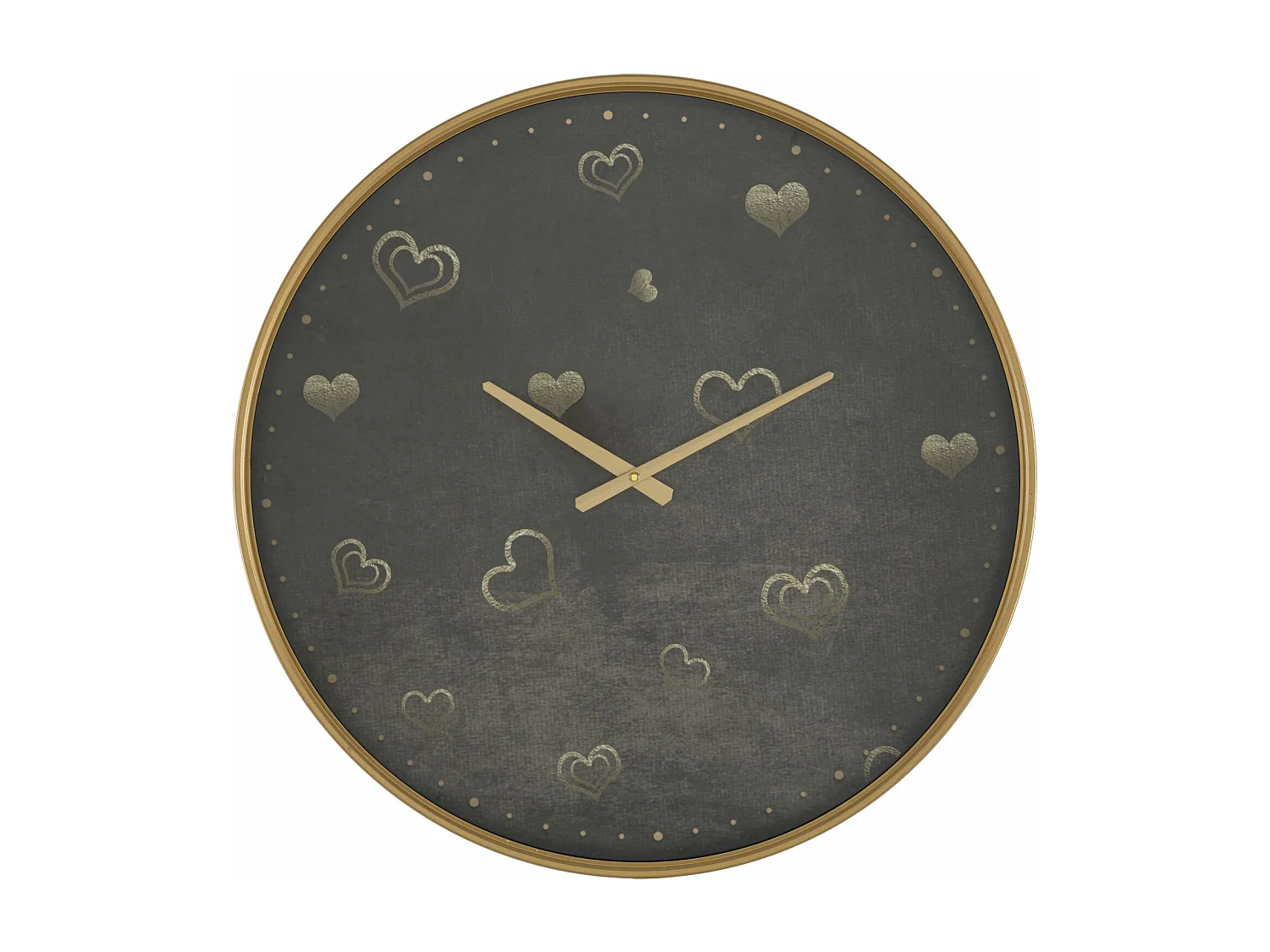 Horloge Murale en Verre "Cœurs" 60cm Multicolore