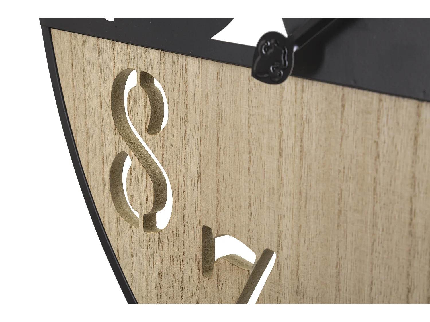 Horloge Murale en Métal "Palm" 60cm Naturel & Noir