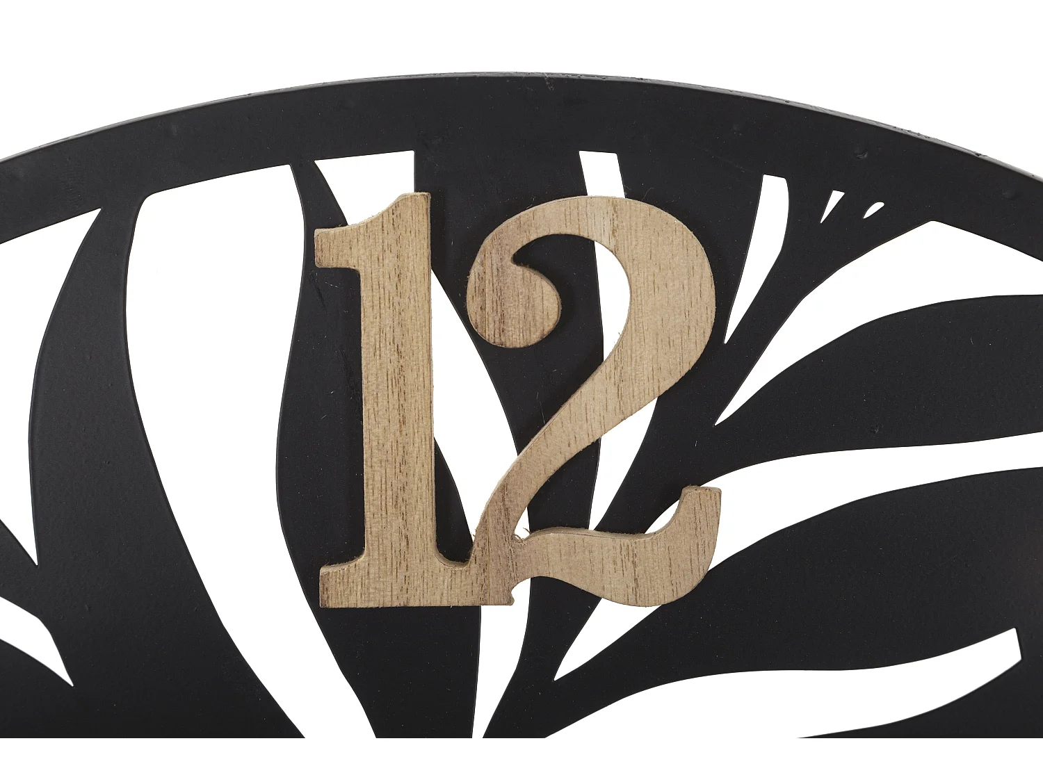 Horloge Murale en Métal "Palm" 60cm Naturel & Noir