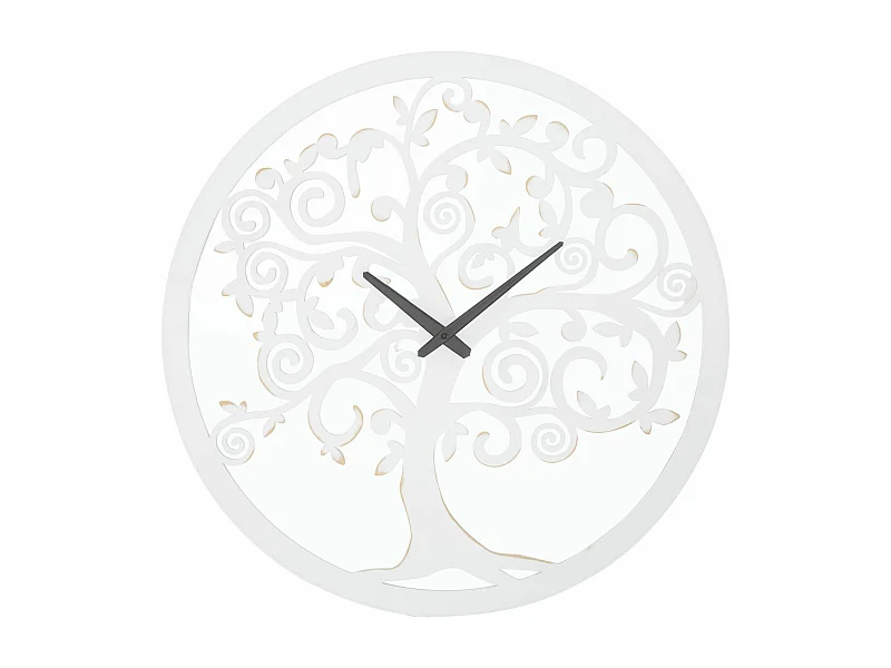 Horloge Murale en Métal "Arbre" 55cm Blanc