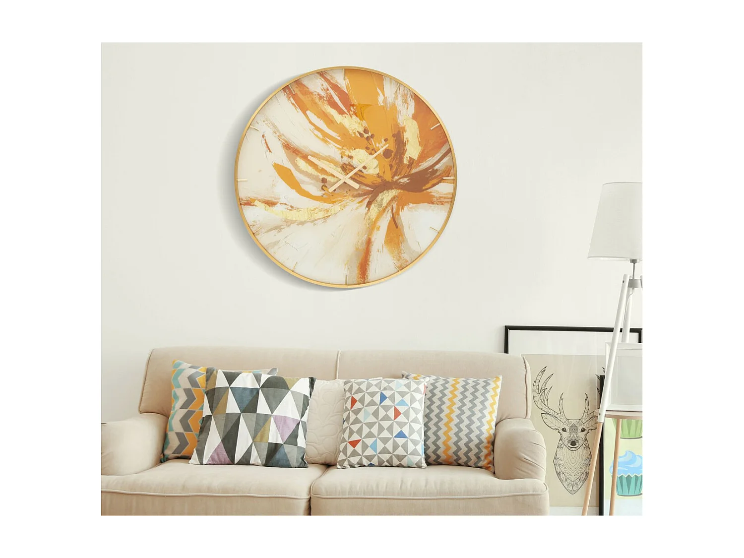 Horloge Murale en Verre "Toply" 80cm Multicolore