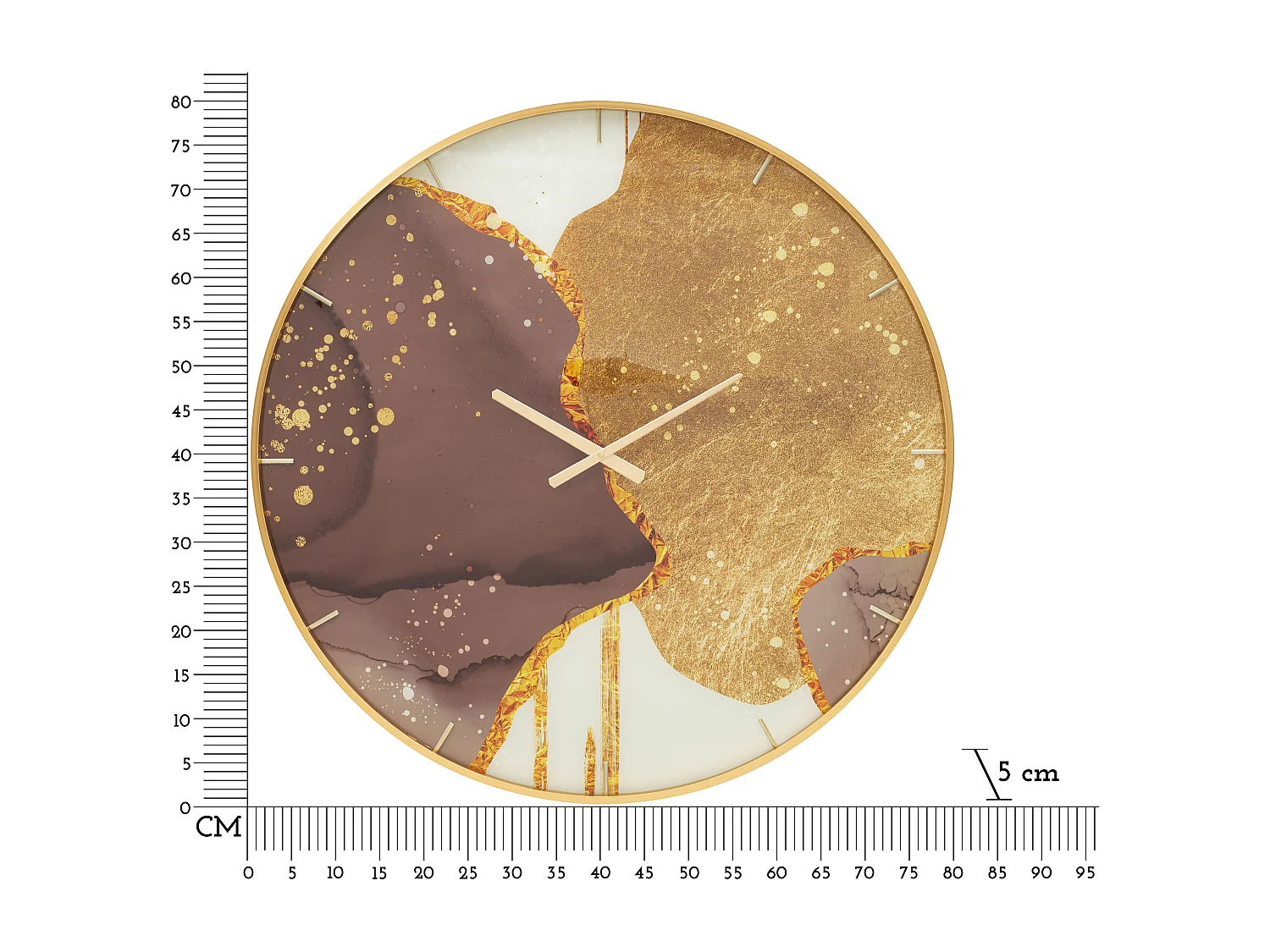 Orologio rotondo da parete in fibre di legno multicolore Ø cm 80x5