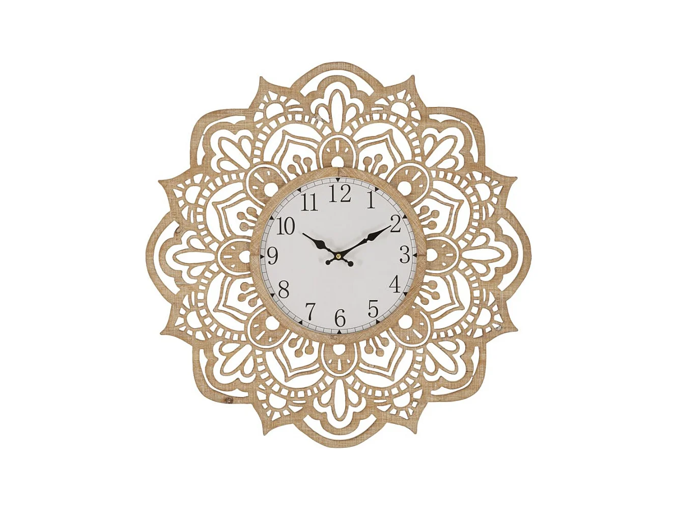 Horloge Murale Sculptée "Carving" 60cm Naturel