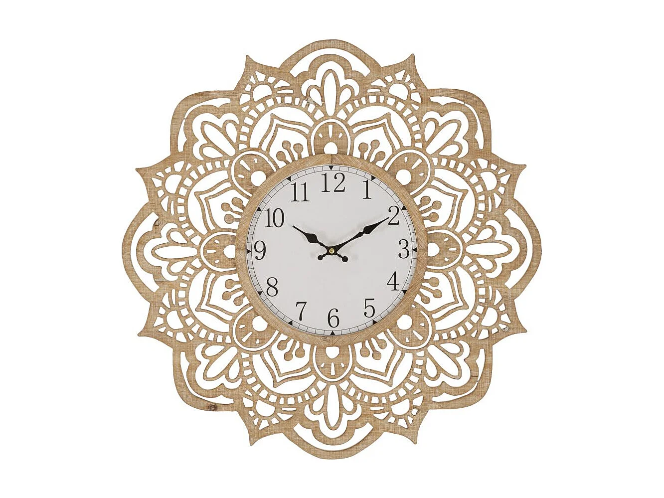 Horloge Murale Sculptée "Carving" 60cm Naturel