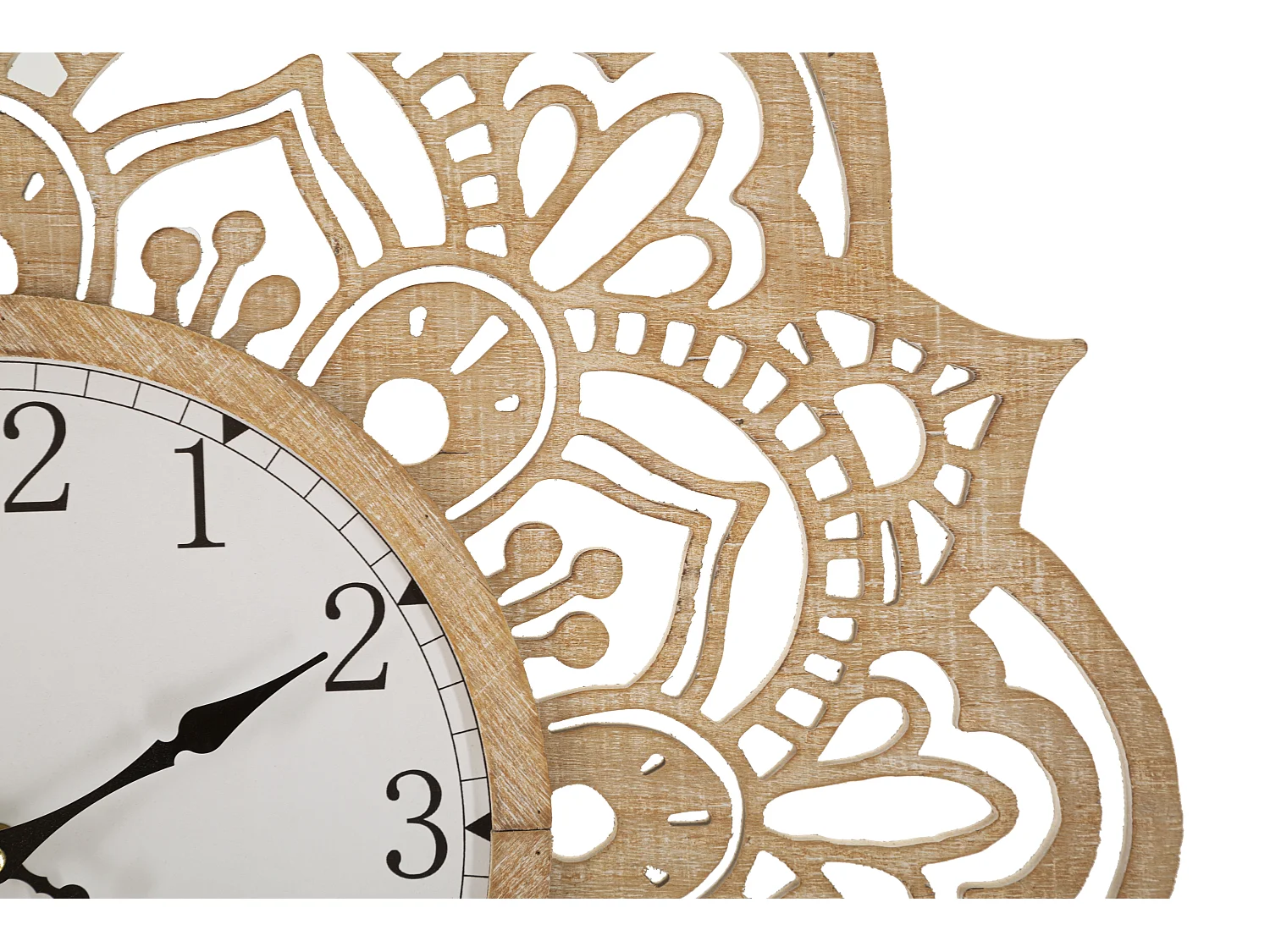 Horloge Murale Sculptée "Carving" 60cm Naturel