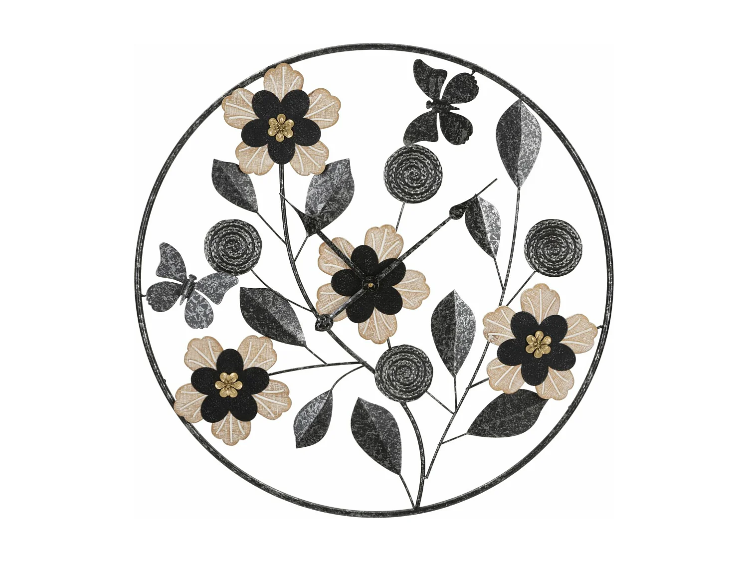 Horloge Murale en Métal "Divaker" 67cm Noir