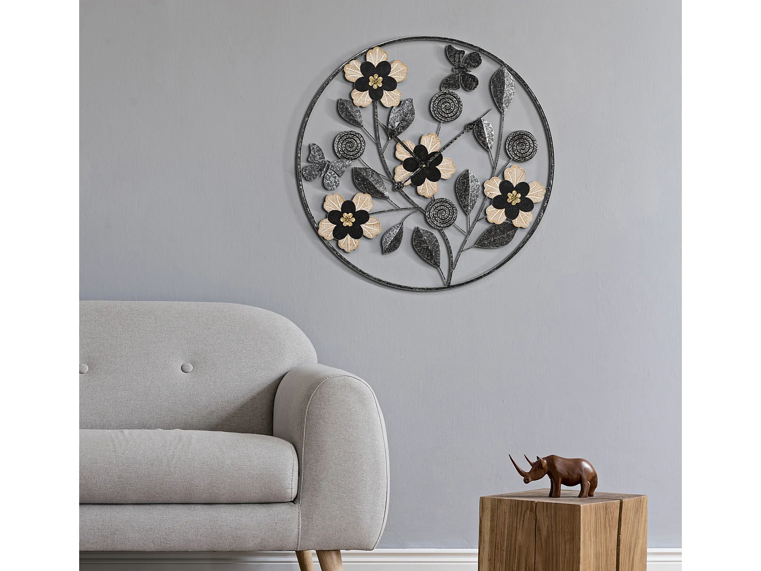 Horloge Murale en Métal "Divaker" 67cm Noir