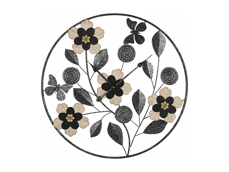 Horloge Murale en Métal "Divaker" 67cm Noir