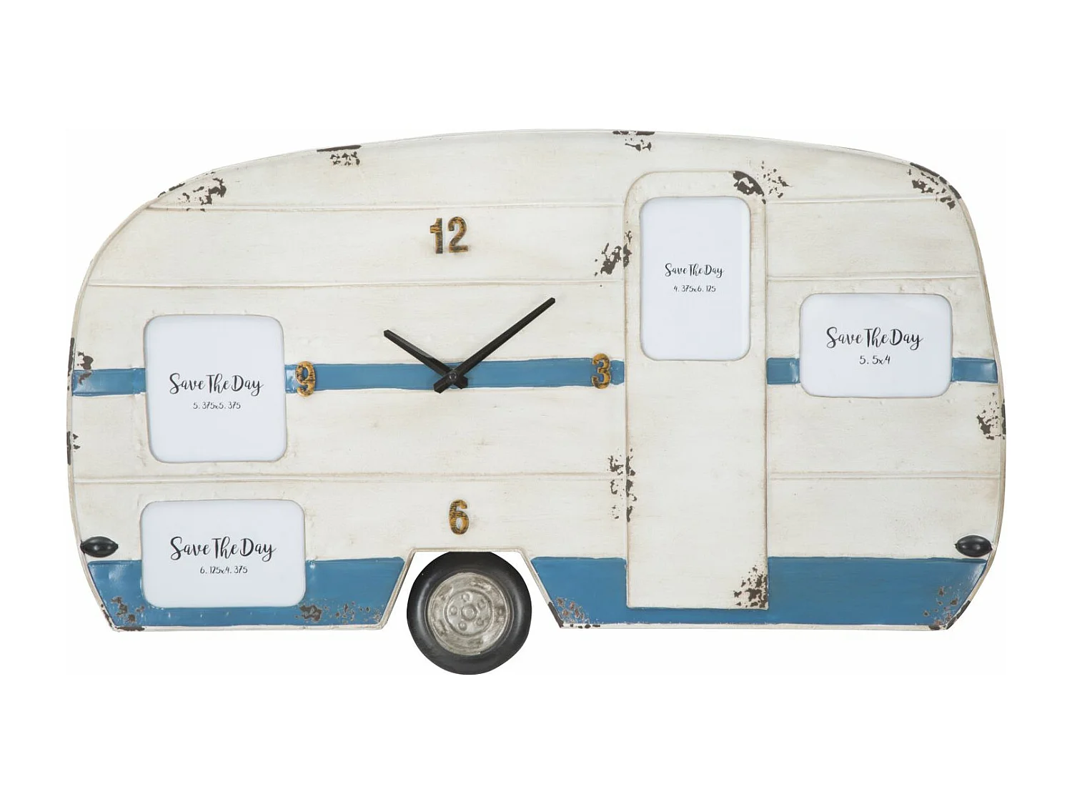 Horloge Murale en Métal "Roulotte" 79cm Naturel