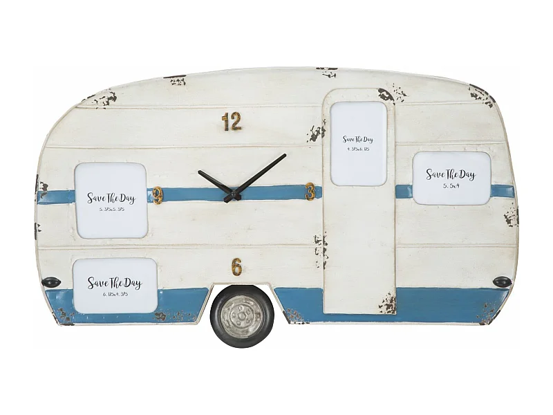 Horloge Murale en Métal "Roulotte" 79cm Naturel