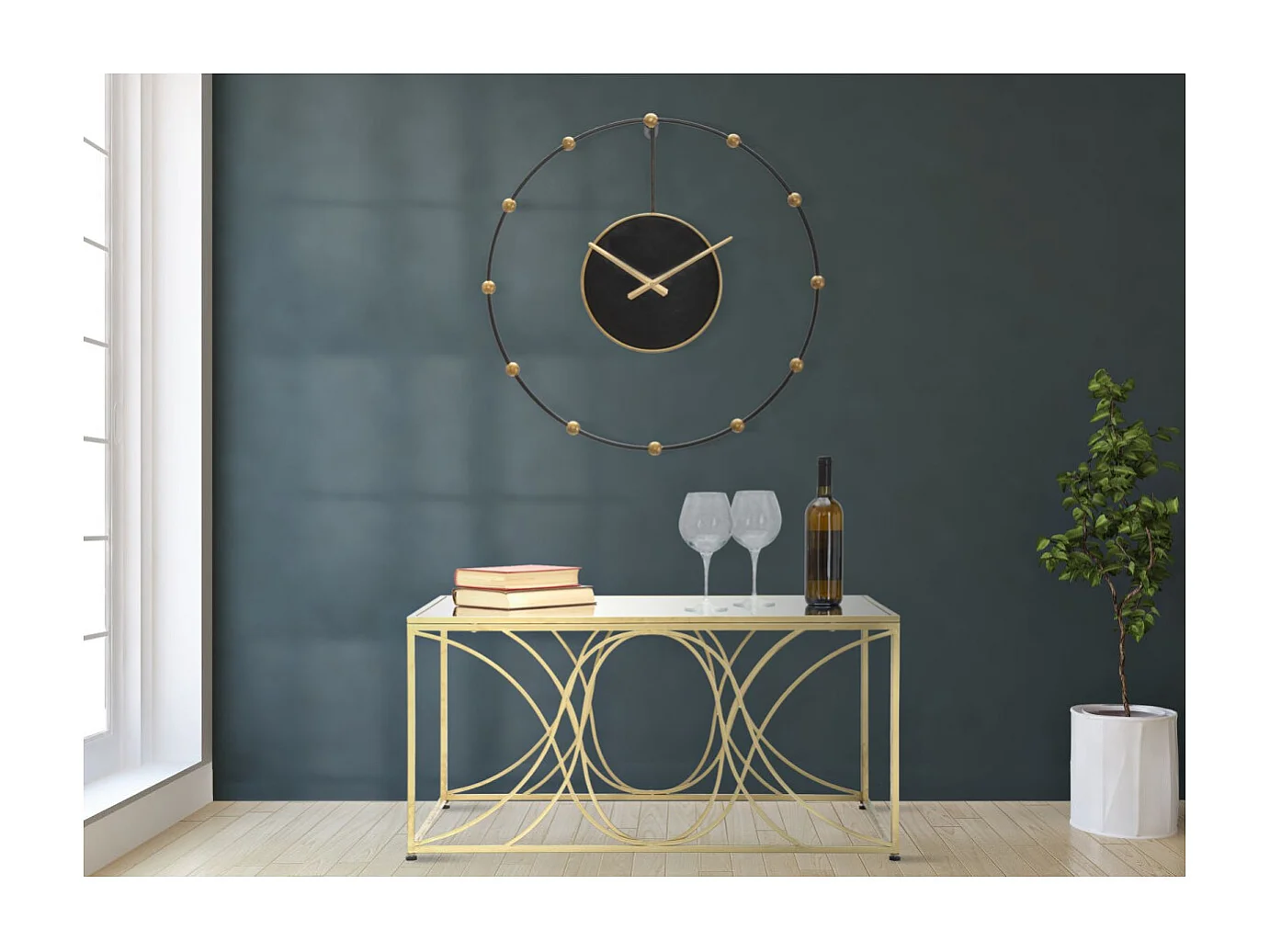 Horloge Murale en Métal "Pearl" 61cm Noir