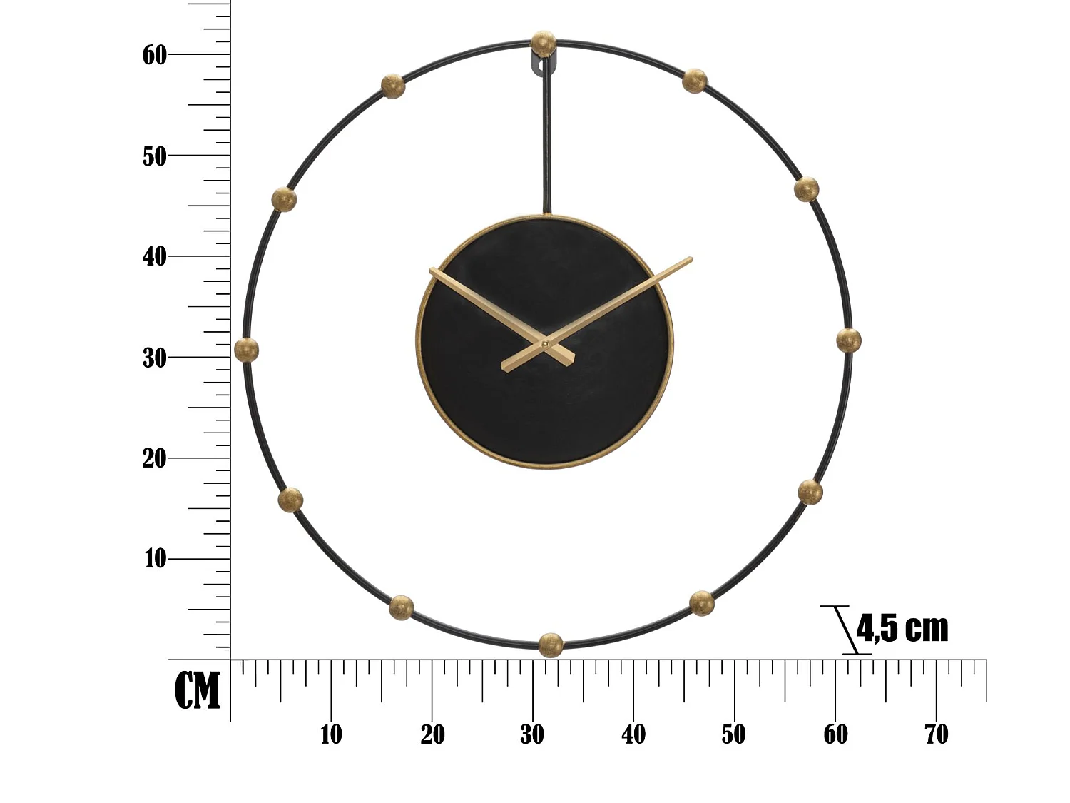 Horloge Murale en Métal "Pearl" 61cm Noir