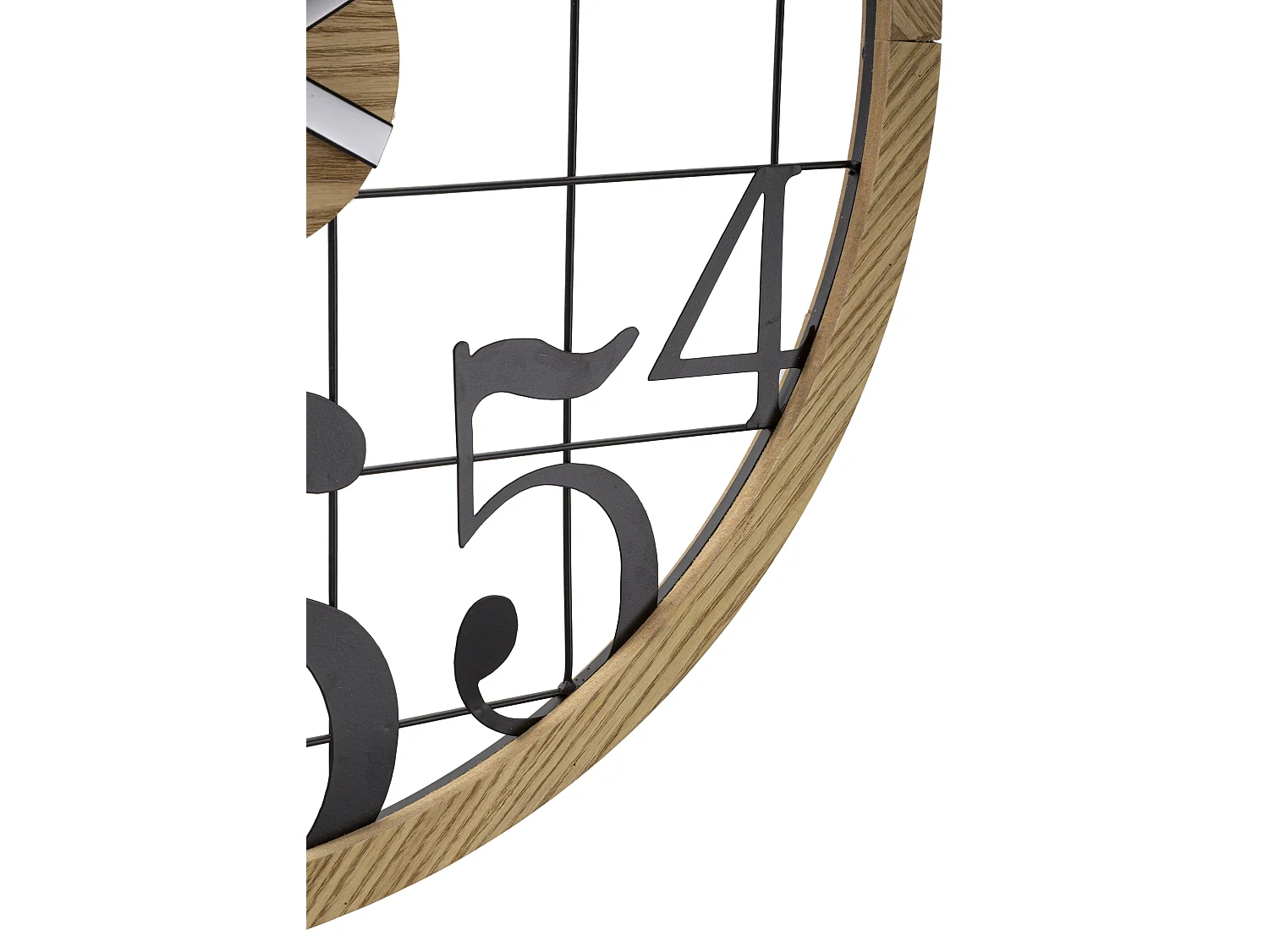 Orologio rotondo da parete in metallo e legno marrone Ø cm 60x2,5