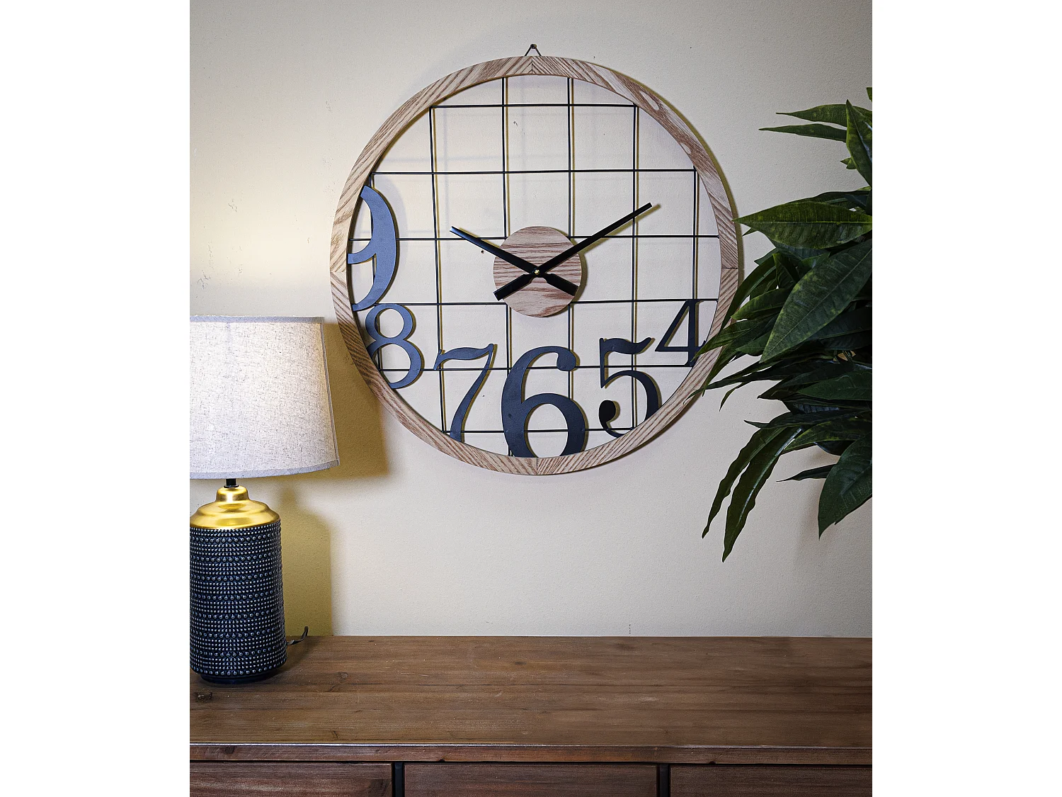 Horloge Murale en Métal "Numbers" 60cm Noir