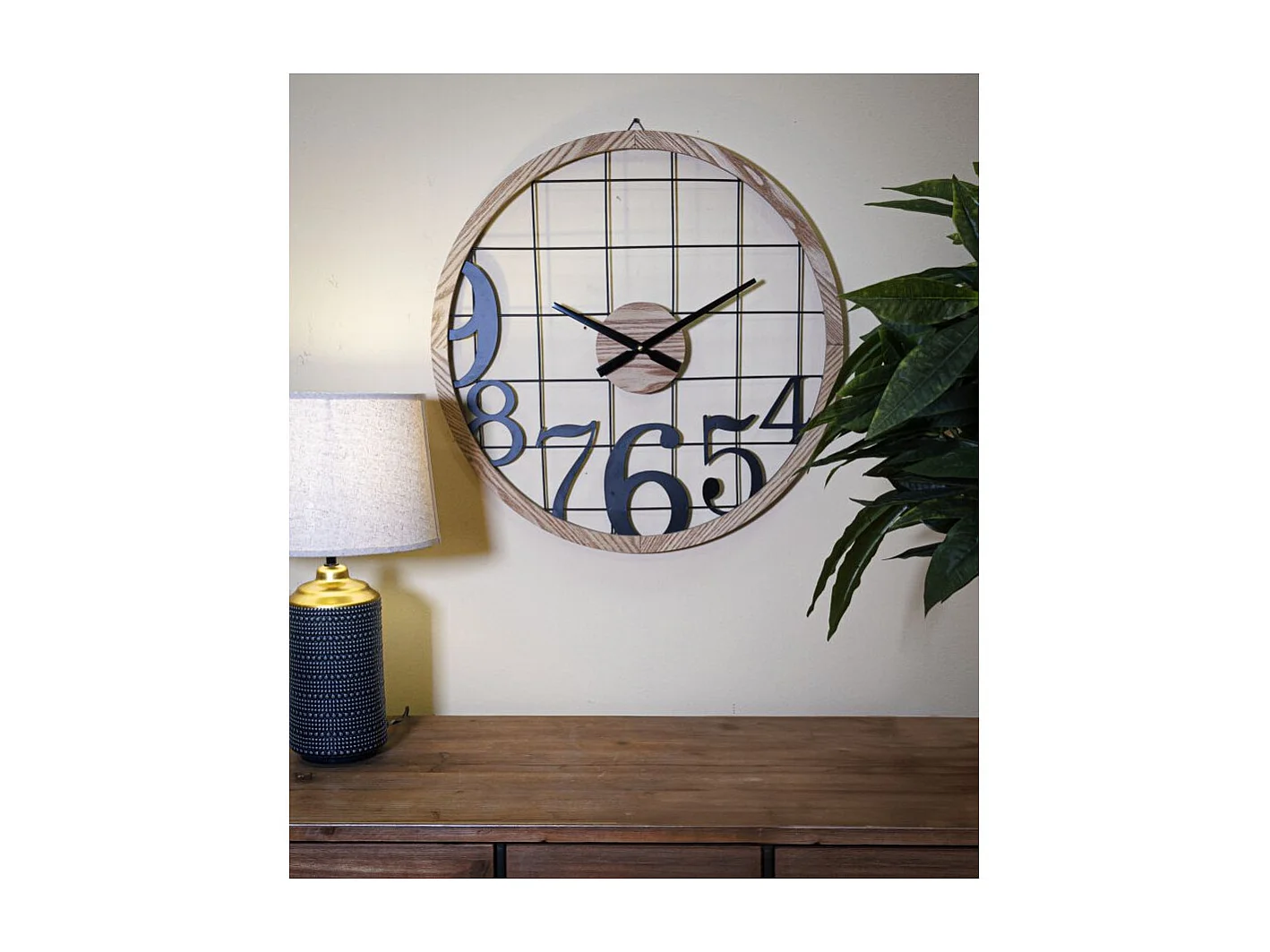 Horloge Murale en Métal "Numbers" 60cm Noir