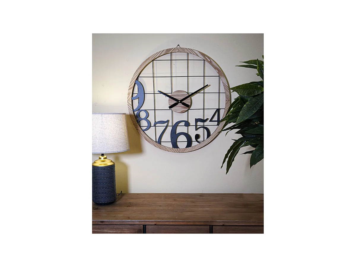 Horloge Murale en Métal "Numbers" 60cm Noir