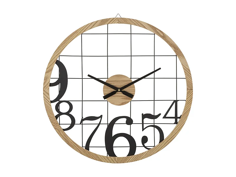 Horloge Murale en Métal "Numbers" 60cm Noir