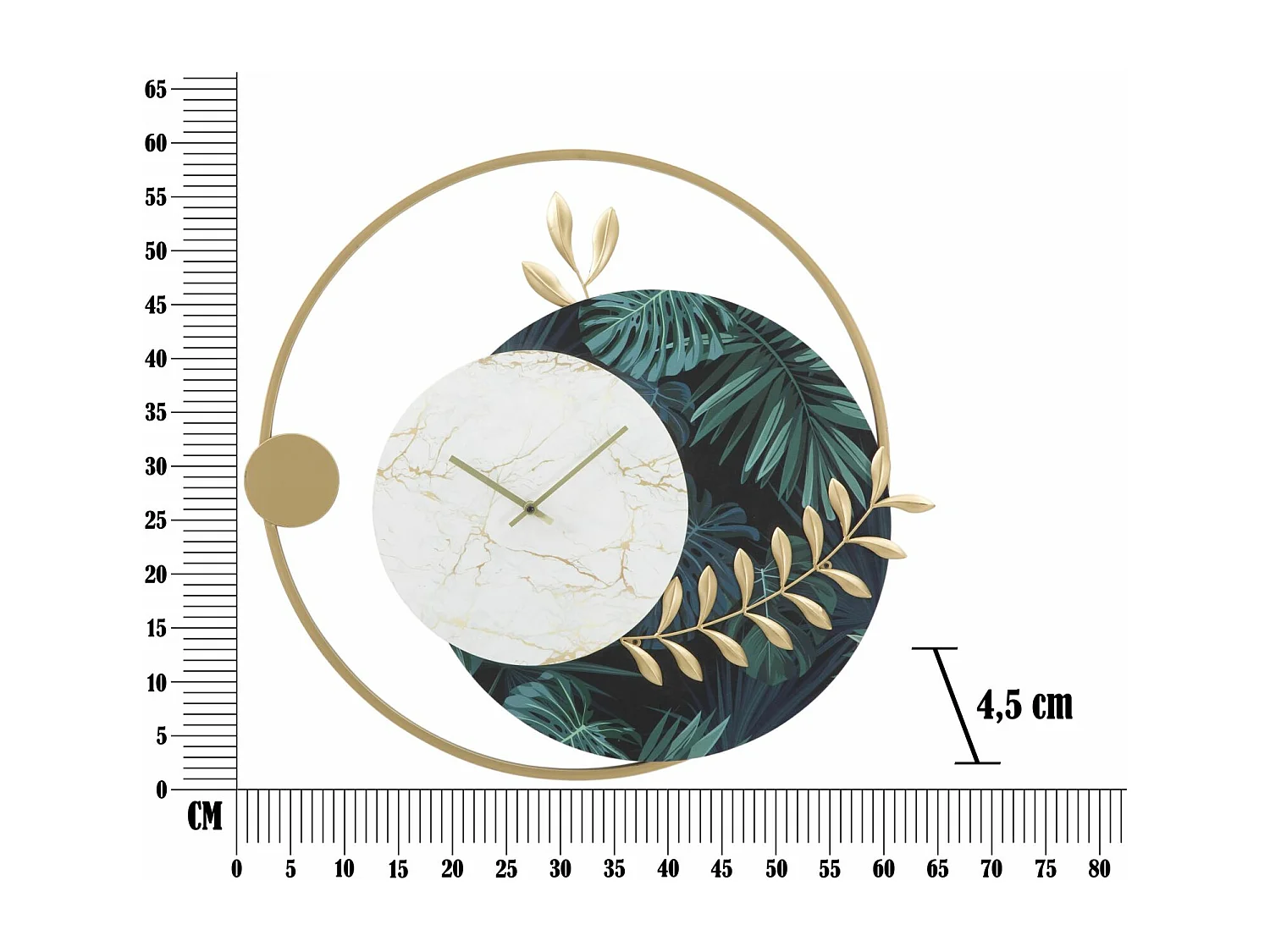 Horloge murale en métal multicolore cm 65x4,5x60