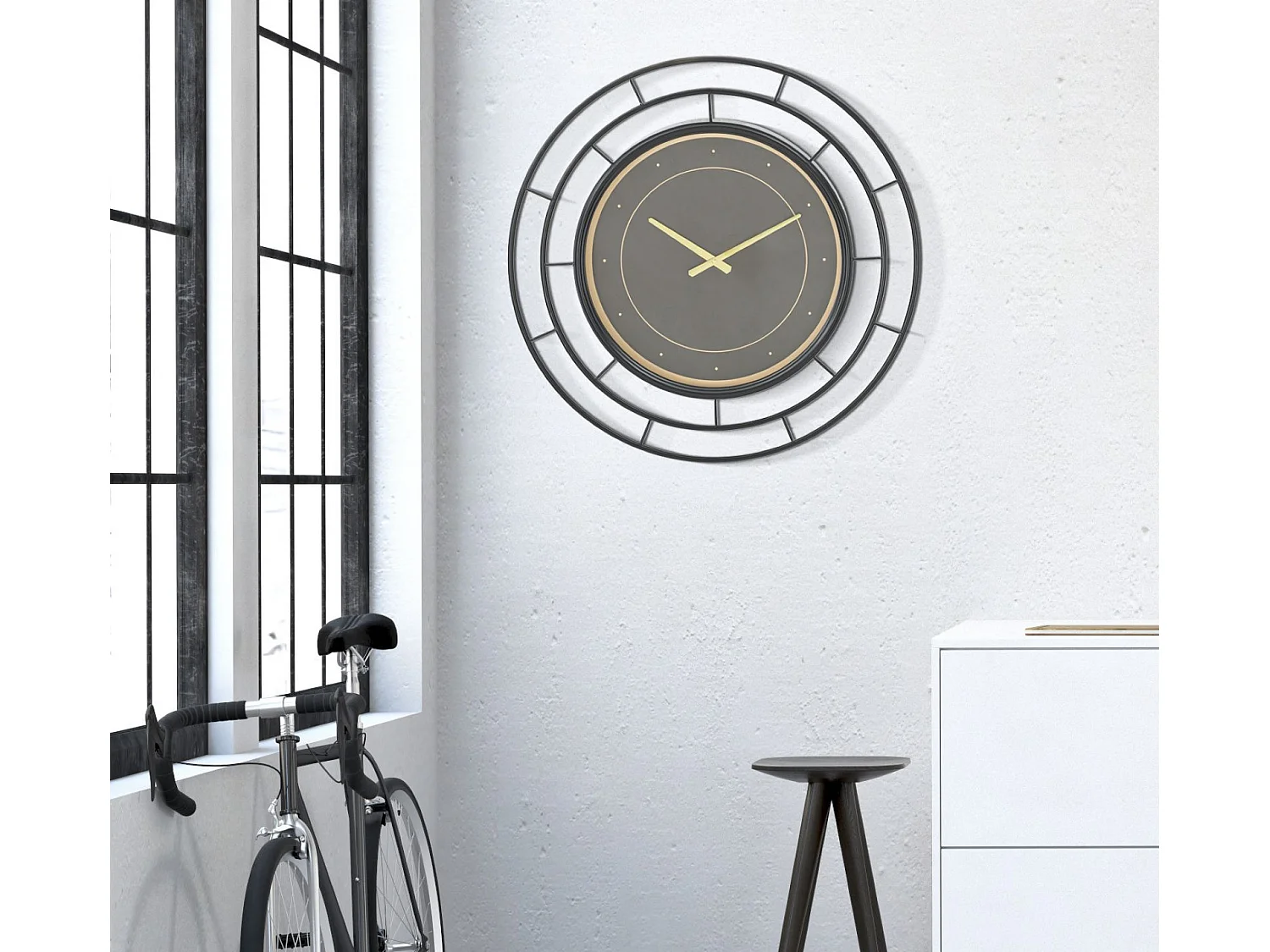 Horloge Murale en Verre "Fashion" 70cm Noir