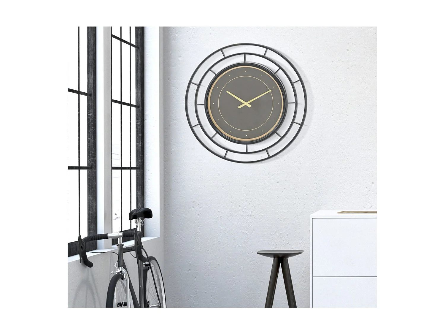 Horloge Murale en Verre "Fashion" 70cm Noir