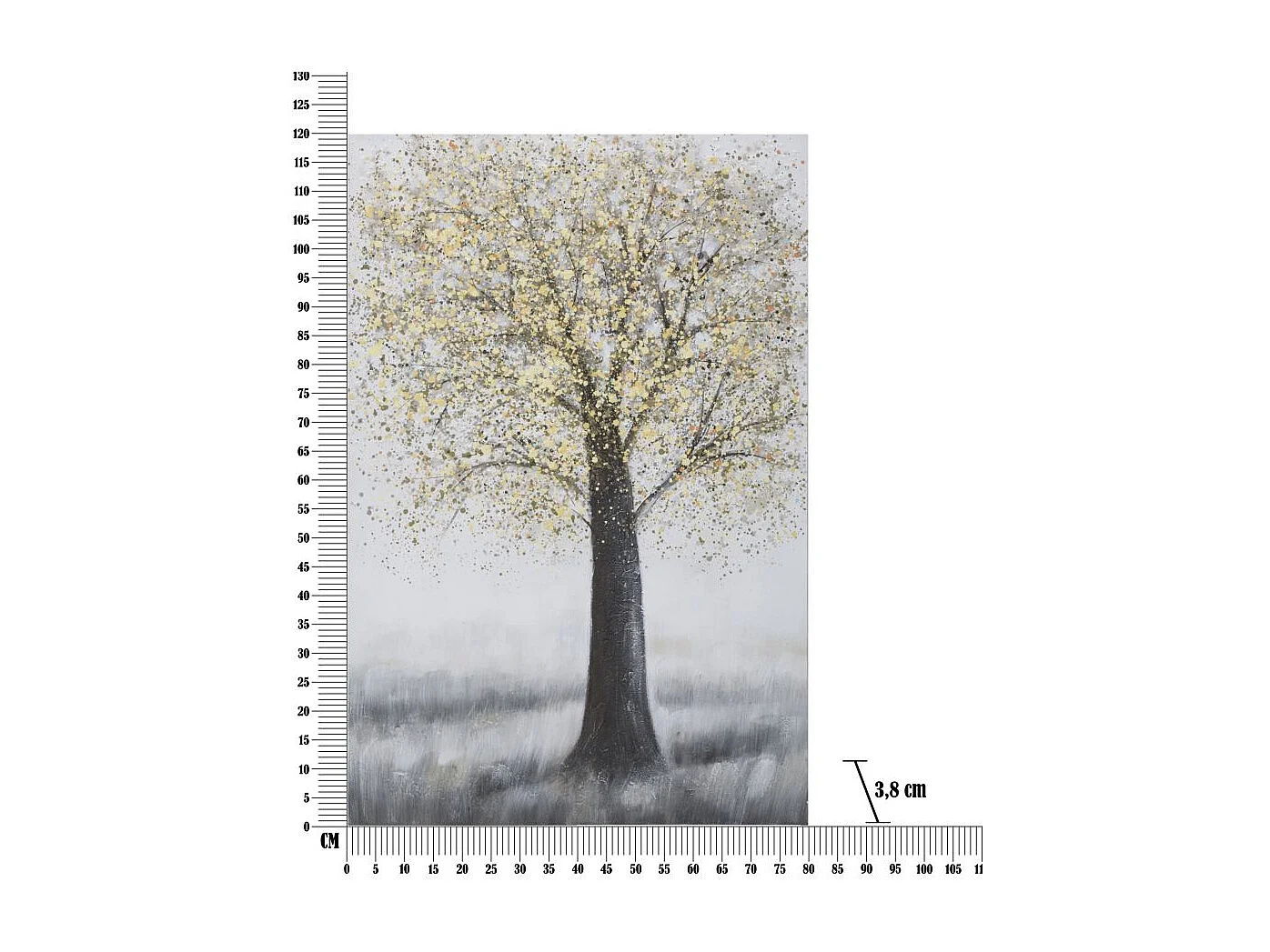 Toile Peinture Déco "Tree Simple" 80x120cm Multicolore