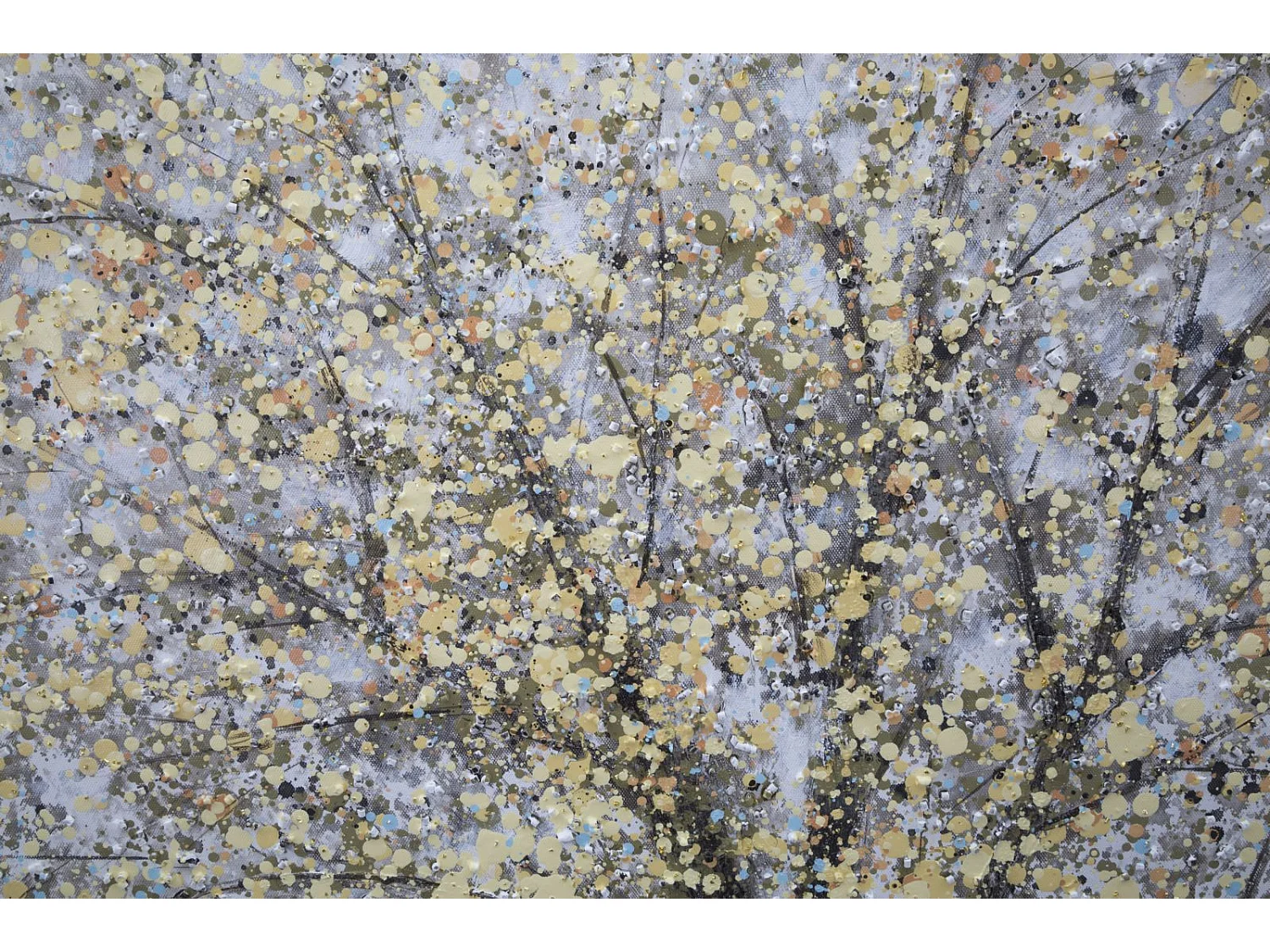 Schilderij van een veelkleurige boom op canvas, 80x3,8x120 cm