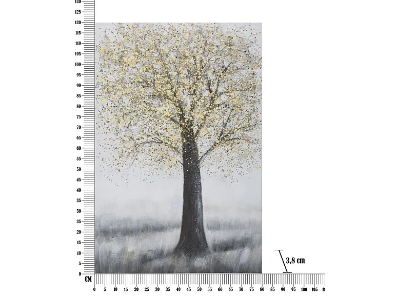 Schilderij van een veelkleurige boom op canvas, 80x3,8x120 cm