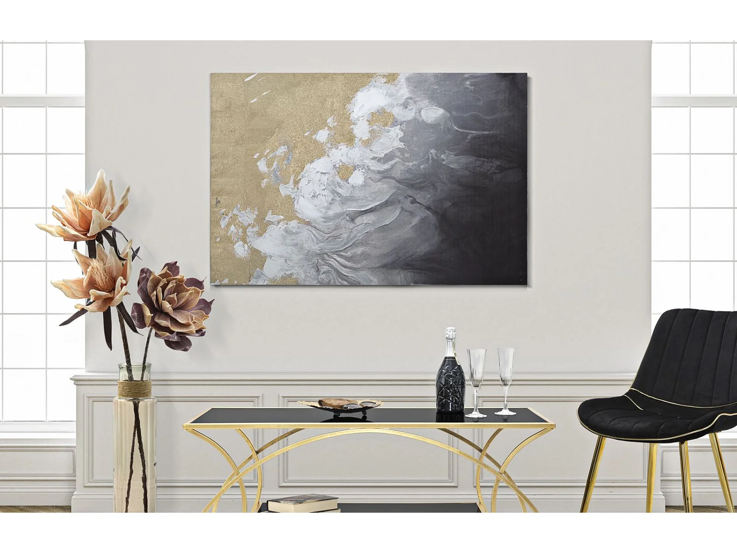 Dipinto su tela multicolore astratto cm 120x3,8x80