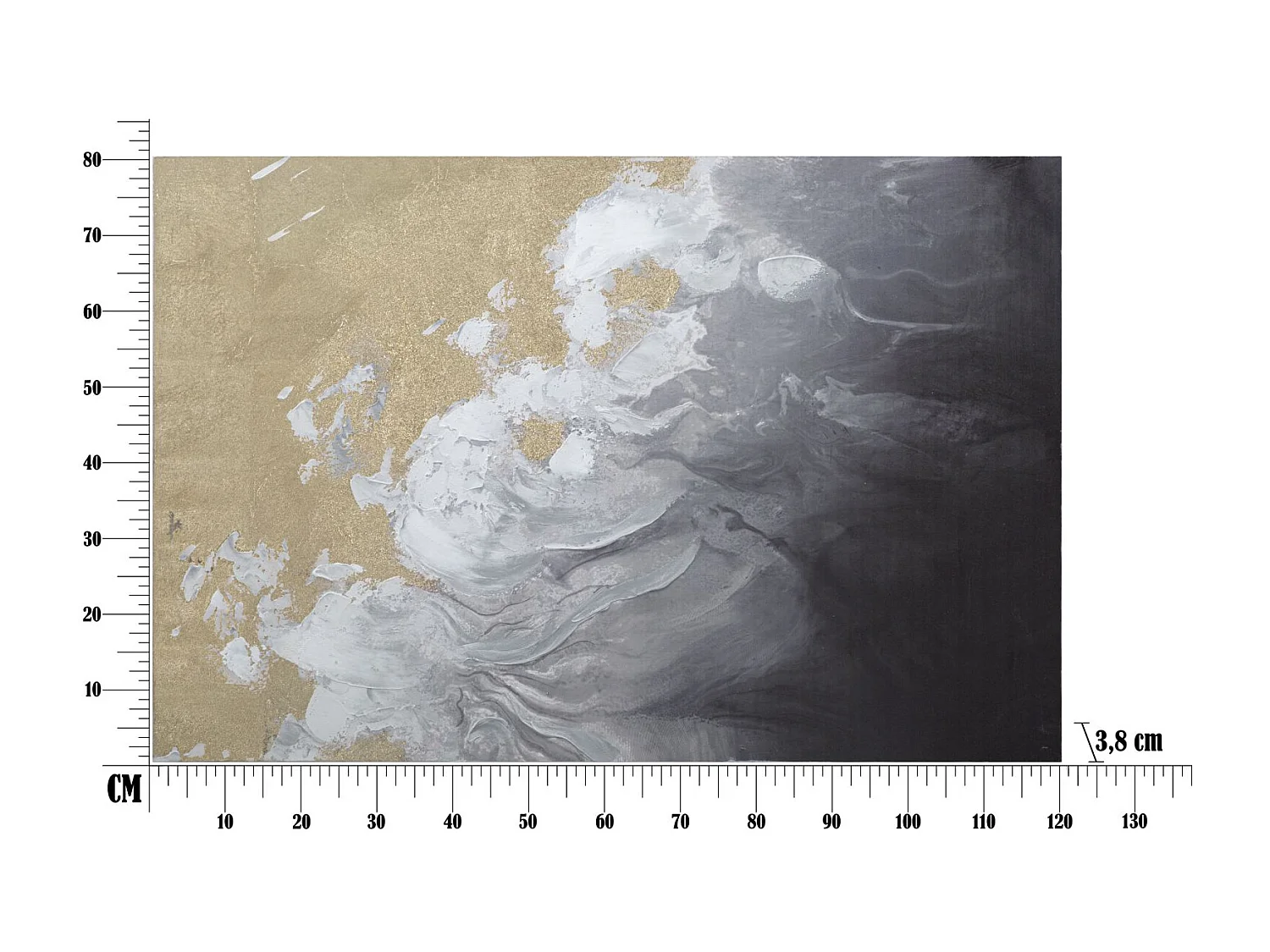 Dipinto su tela multicolore astratto cm 120x3,8x80