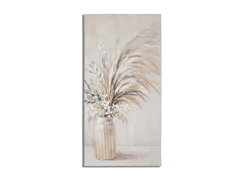 Peinture sur toile multicolore fleurs dans vase 60x2,8x120 cm