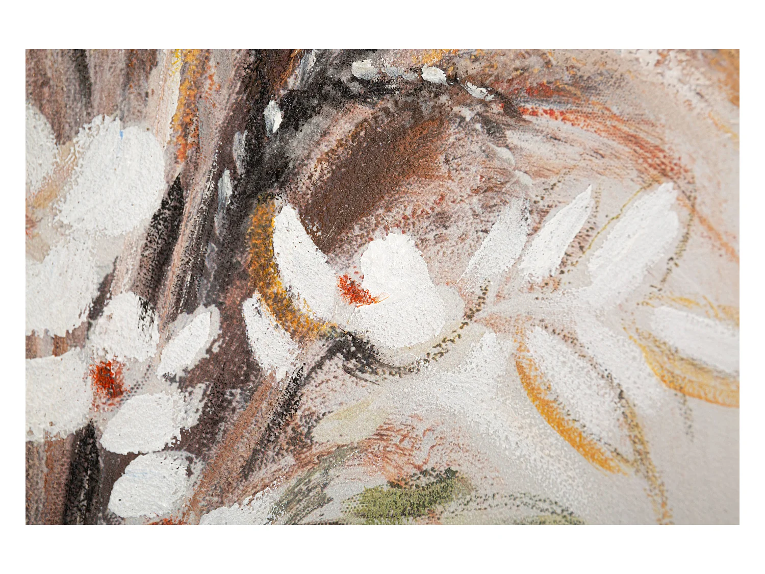 Peinture sur toile multicolore fleurs dans vase 60x2,8x120 cm