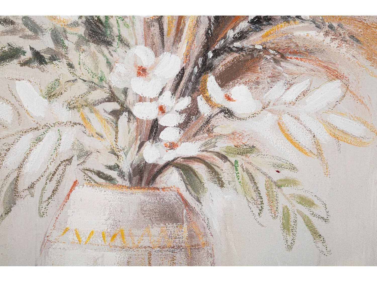 Peinture sur toile multicolore fleurs dans vase 60x2,8x120 cm