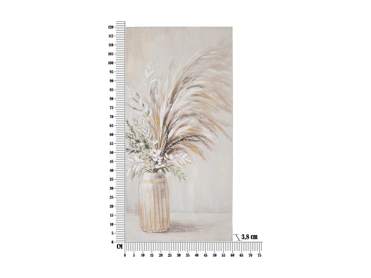 Peinture sur toile multicolore fleurs dans vase 60x2,8x120 cm