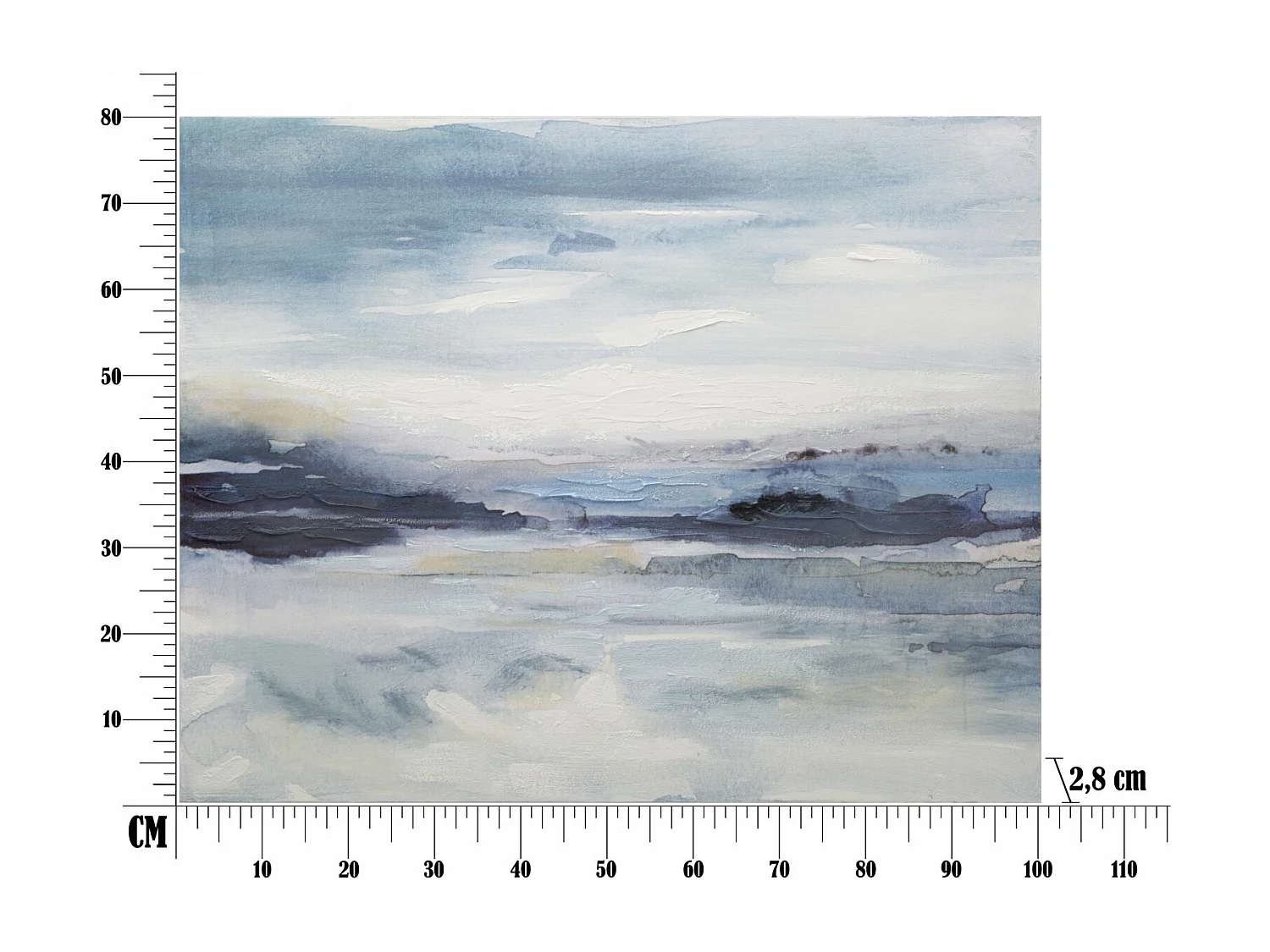 Peinture abstraite multicolore sur toile 100x2,8x80 cm