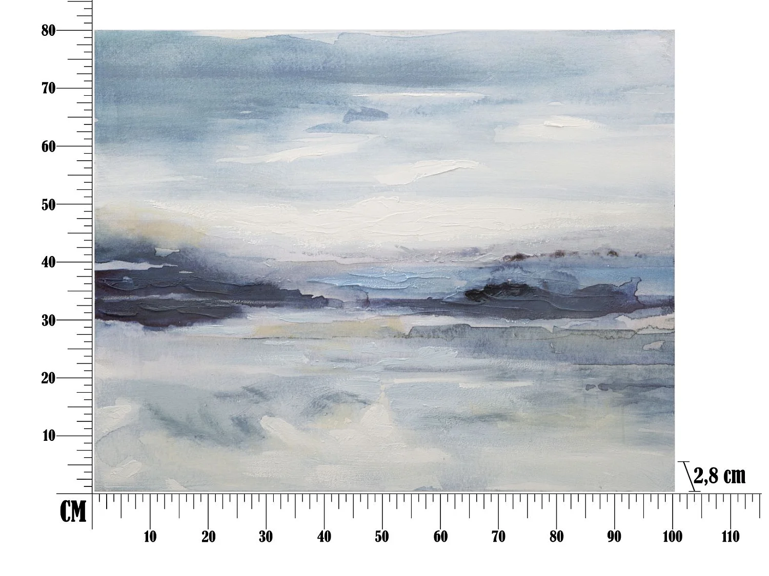 Peinture abstraite multicolore sur toile 100x2,8x80 cm