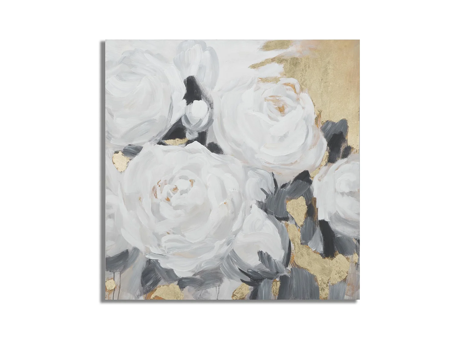 Peinture sur toile multicolore fleurs 90x3,7x90 cm