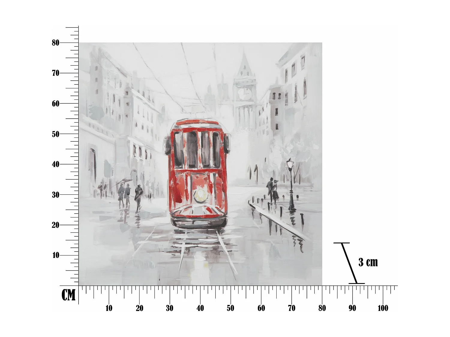 Dipinto su tela multicolore cm 80x3x80