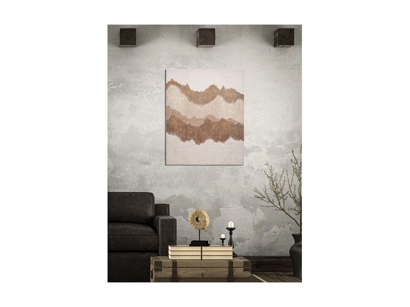 Abstract veelkleurig canvas schilderij 80x3,7x100 cm