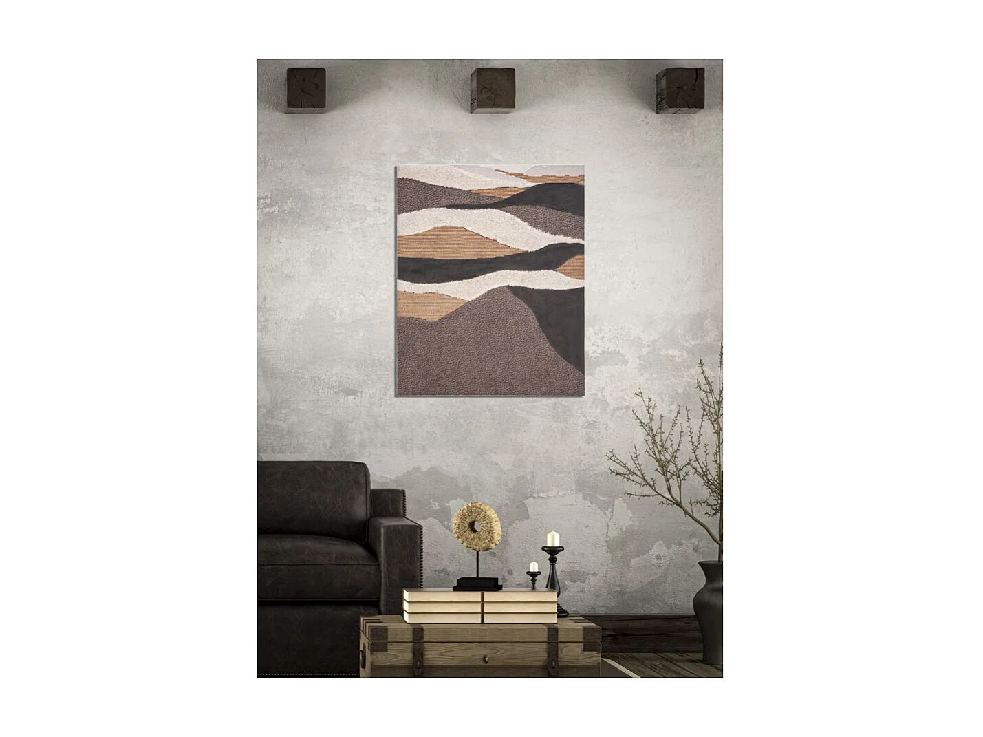 Abstract veelkleurig canvas schilderij 80x3,7x100 cm