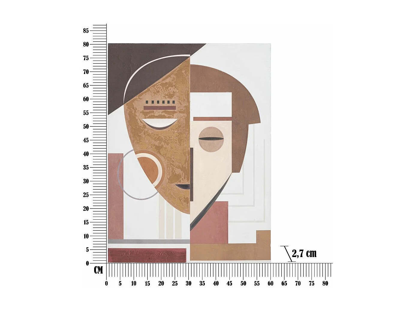 Toile Peinture Déco "Ethnic Face" 60x80cm Multicolore