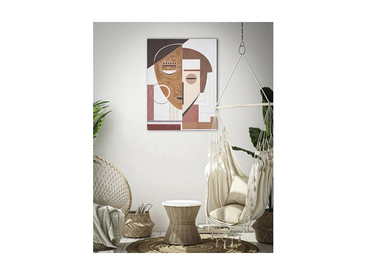 Toile Peinture Déco "Ethnic Face" 60x80cm Multicolore