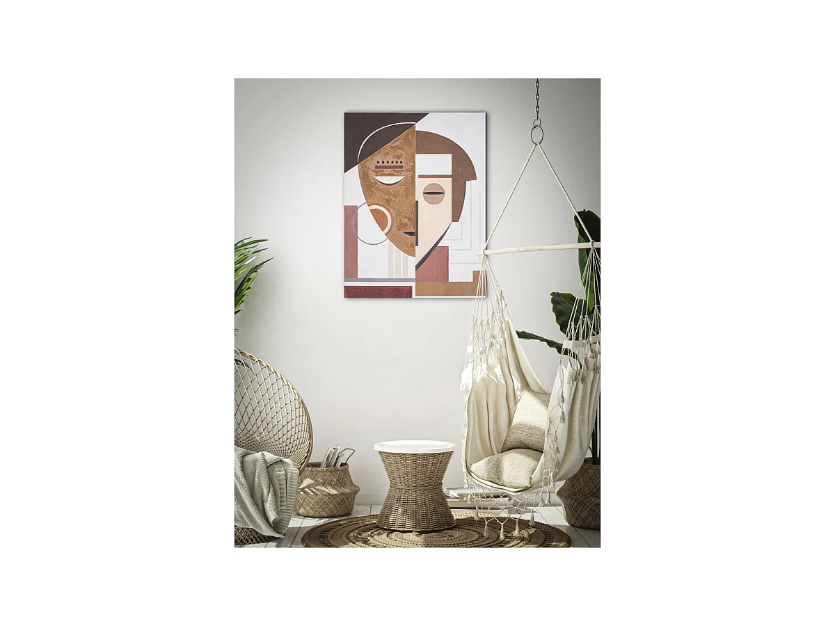 Toile Peinture Déco "Ethnic Face" 60x80cm Multicolore