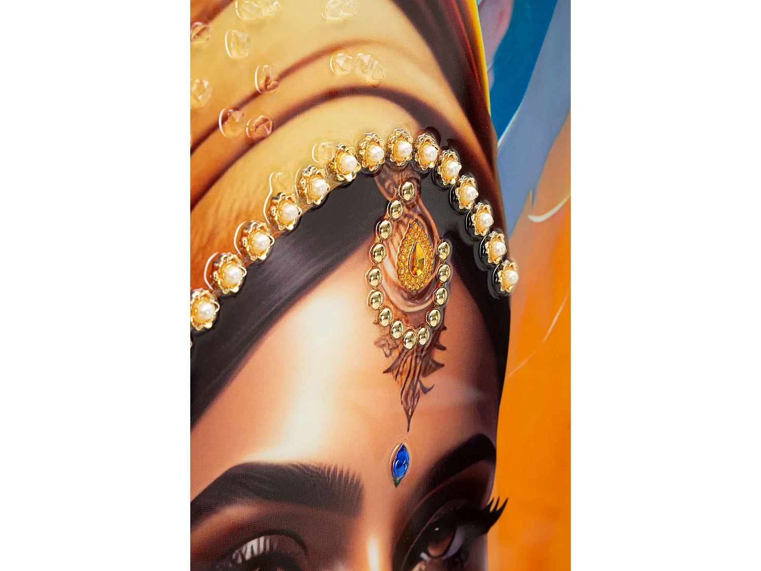 Dipinto su tela multicolore donna con cornice cm 72x4,5x102