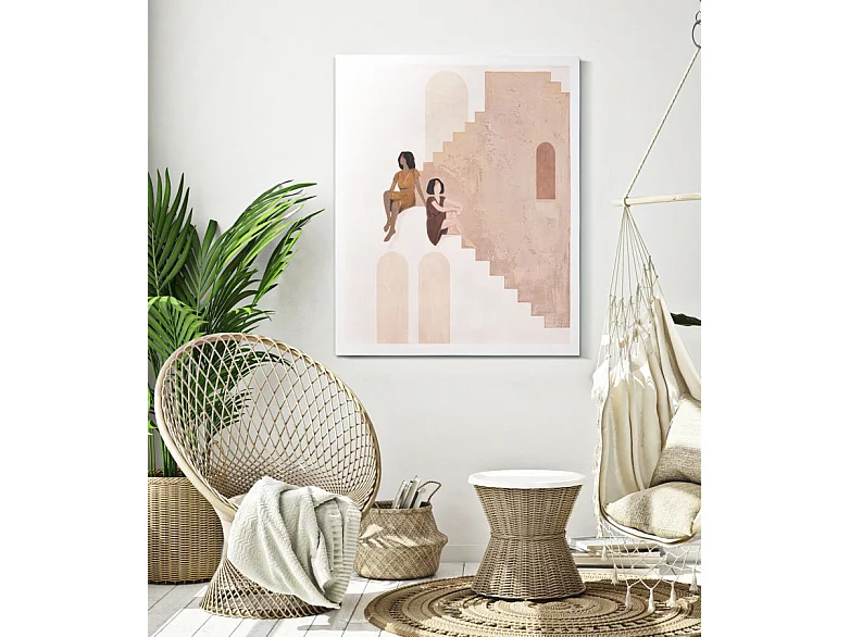 Peinture sur toile femme multicolore 80x3,7x100 cm