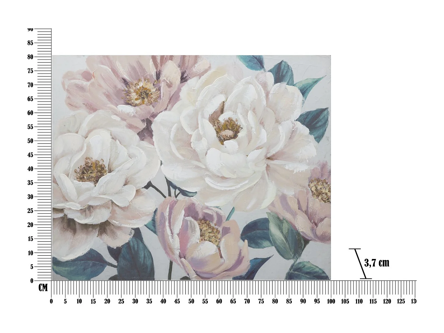 Dipinto su tela multicolore fiori cm 100x3,7x80